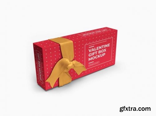 Valentine gift box mockup