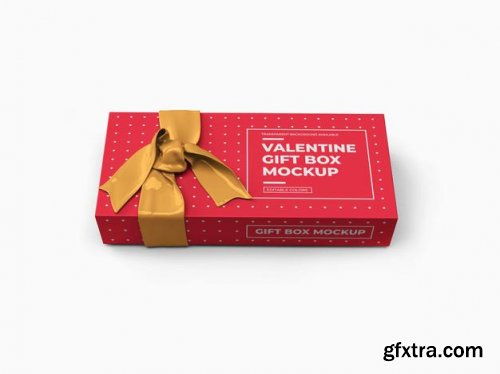 Valentine gift box mockup