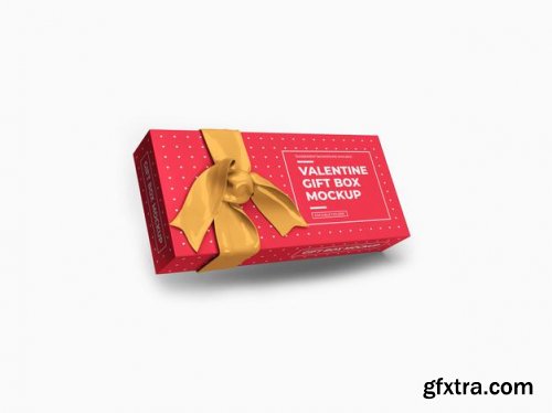 Valentine gift box mockup