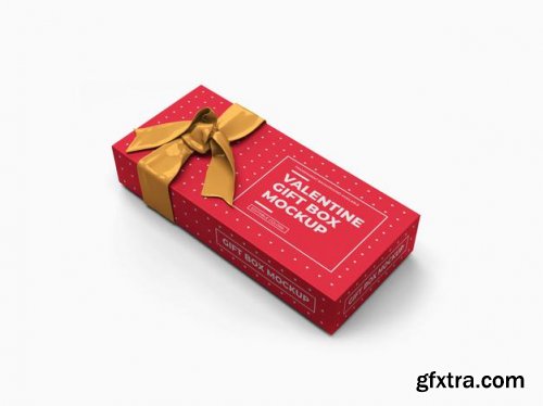 Valentine gift box mockup