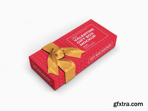 Valentine gift box mockup