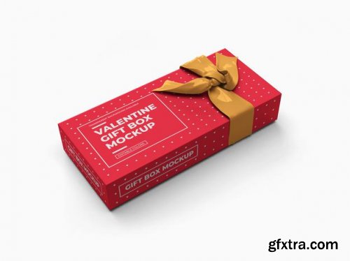 Valentine gift box mockup