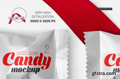 CreativeMarket - Candy with Red Ribbon Mockup Set 5742416