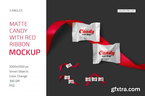 CreativeMarket - Candy with Red Ribbon Mockup Set 5742416