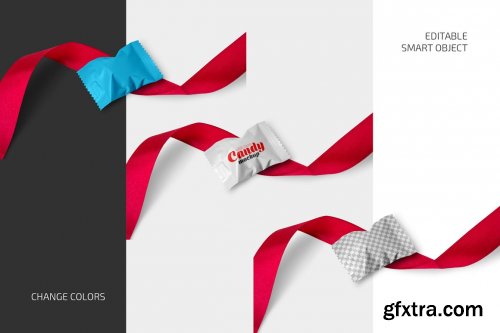 CreativeMarket - Candy with Red Ribbon Mockup Set 5742416