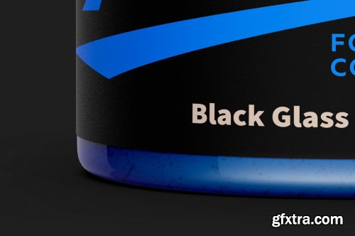 CreativeMarket - Black Glass Jar Mock-up 5506280