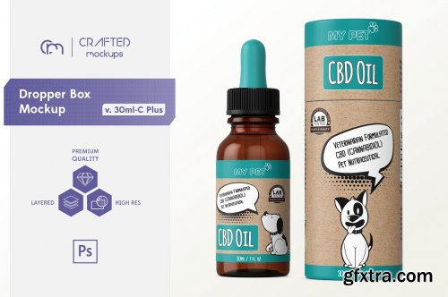 CreativeMarket - Dropper Box Mockup v. 30ml-C 5558416