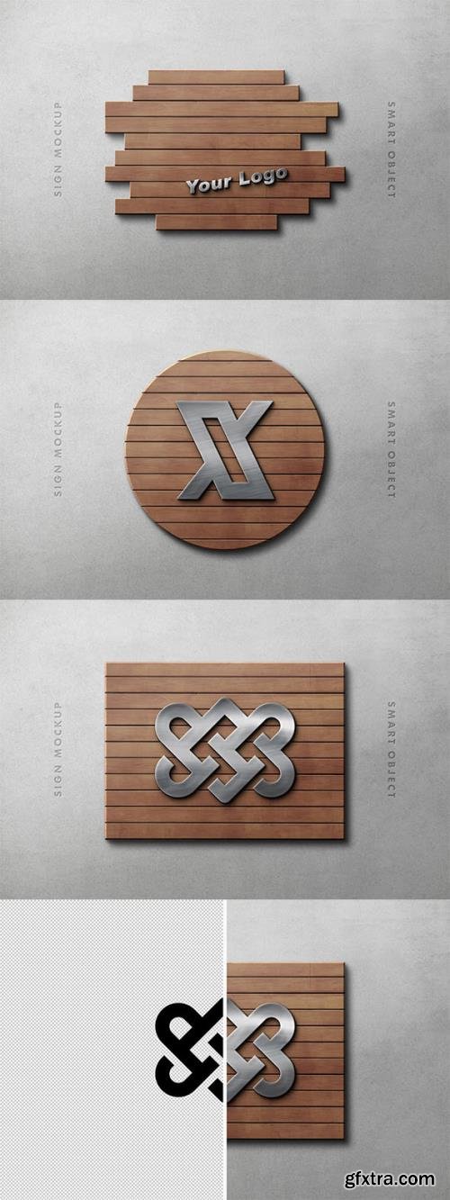 Wood Panel Logo Mockup