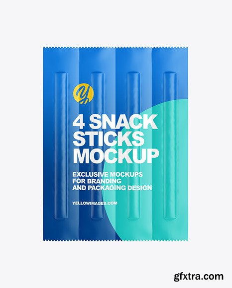 4 Matte Snack Sticks Pack Mockup 73007