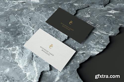 Business Card Mockup on Marble Stones