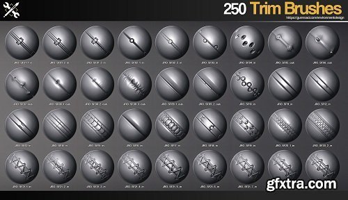 ArtStation Marketplace – ZBrush – 250 SF Trim Brushes Vol.1