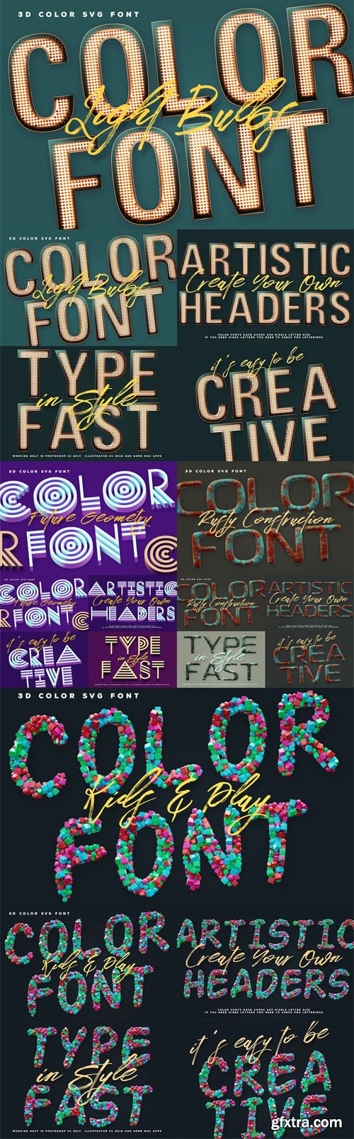 6 Color SVG Fonts Vol.2