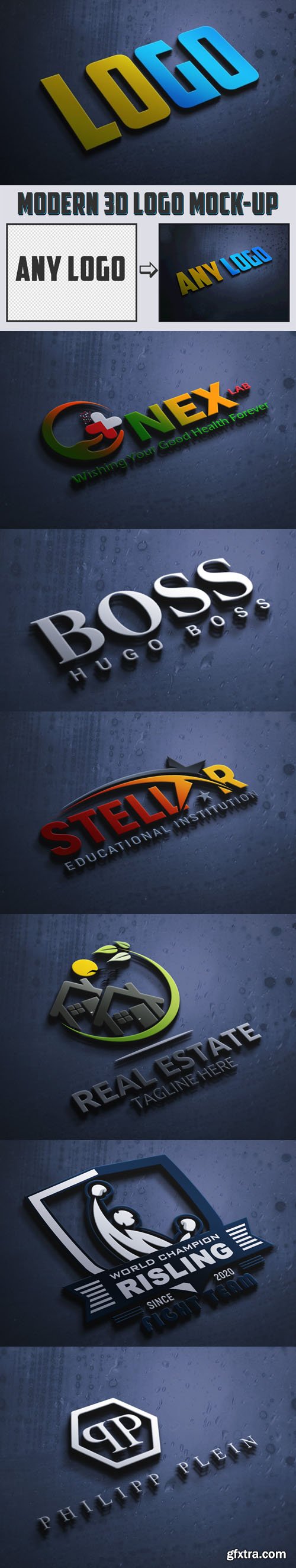 Stunning 3D Logo PSD Mockup