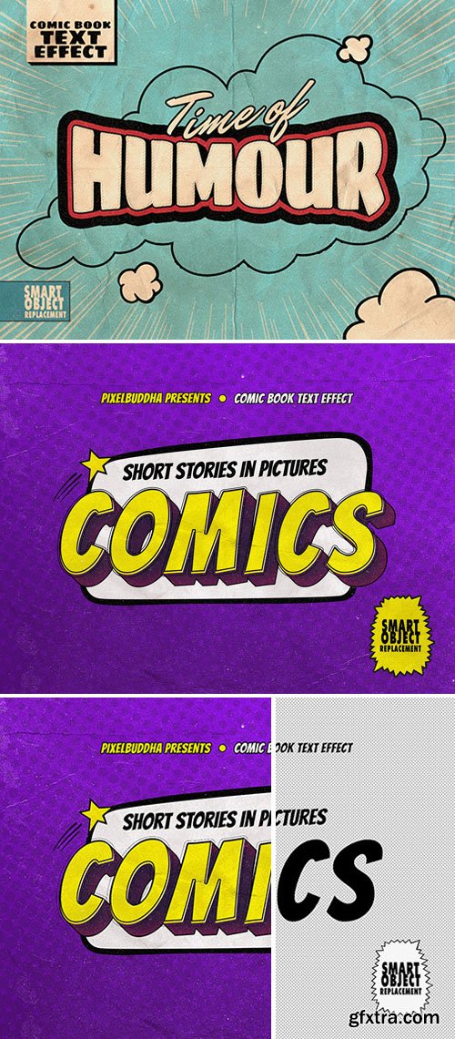 Comic Book Text Effect PSD Template