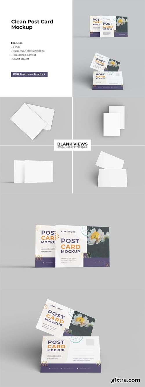 Clean Post Card Mockup