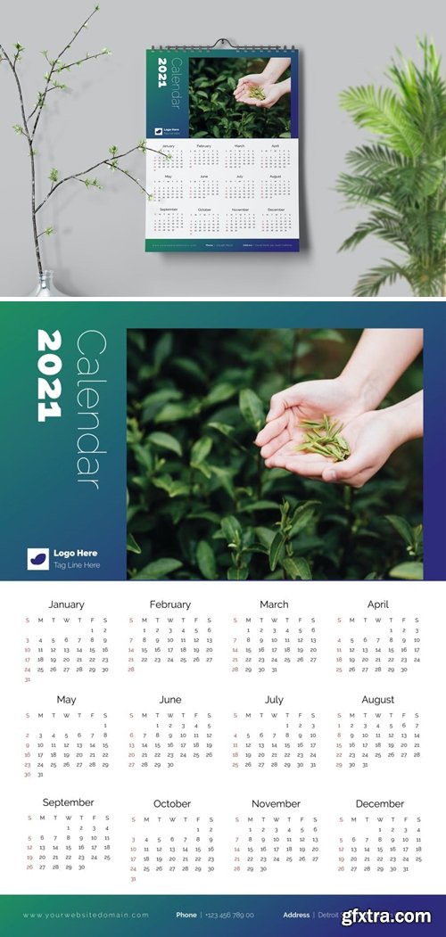 Green Leaf Calendar