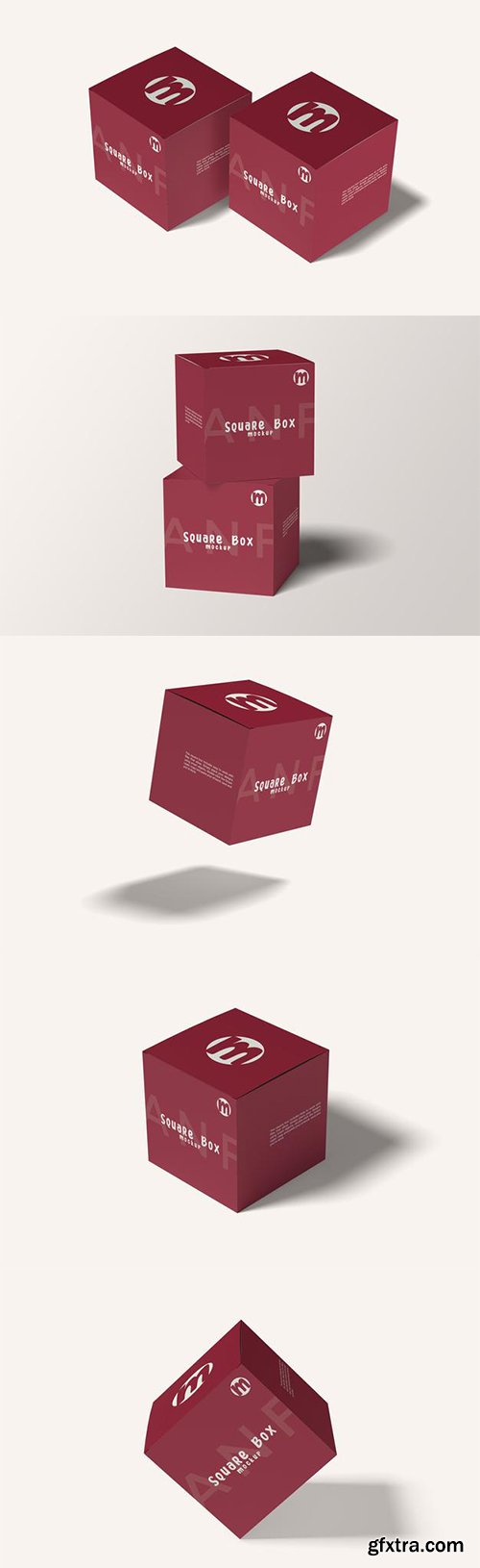 Two square box mockup