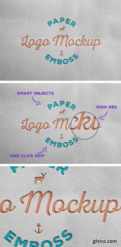 Paper Emboss Logo PSD Mockup