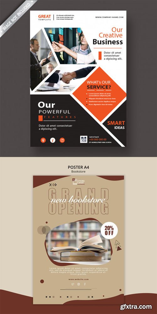 9 Multipurpose Brochures & Flyers PSD Mockups Templates Collection