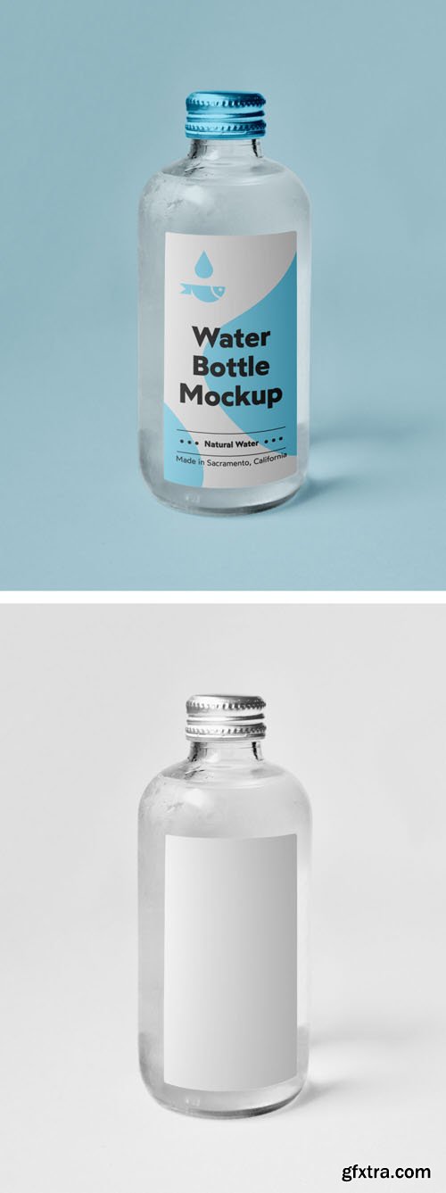 Water Glass Bottle PSD Mockup Template