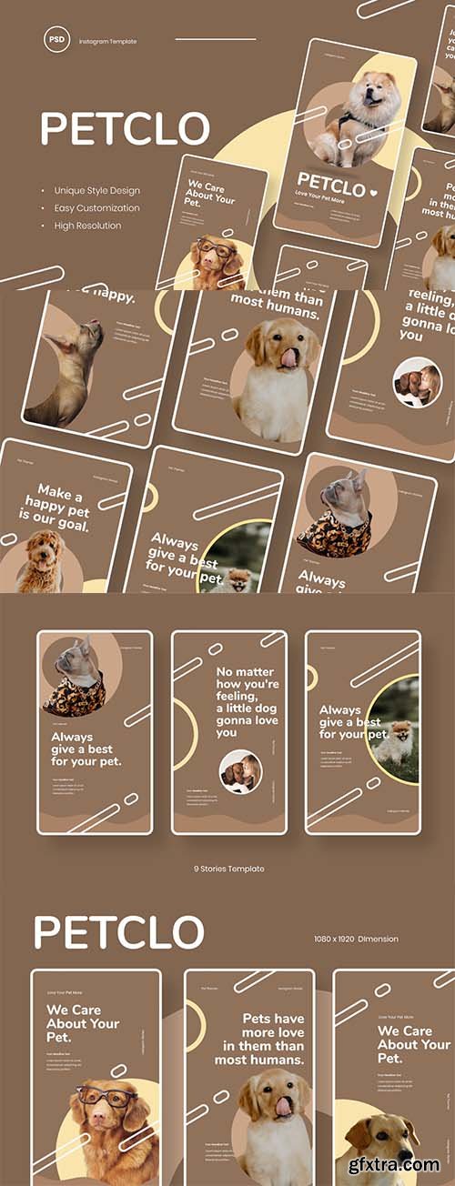 Petclo - Pet Animal Instagram Stories Template