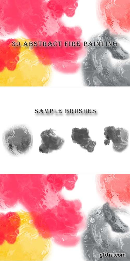 30 Abstract Fire Painting Brushes