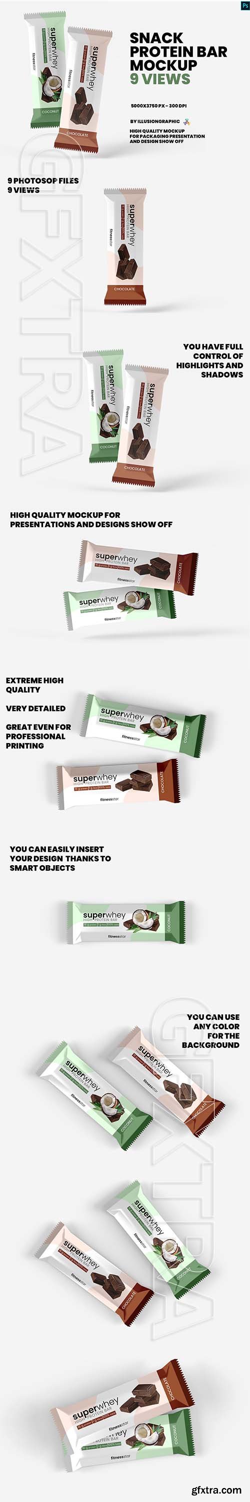 CreativeMarket - Snack / Protein Bar Mockup - 9 Views 5495104