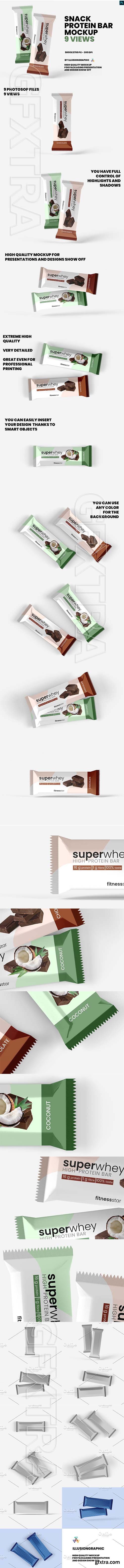 CreativeMarket - Snack / Protein Bar Mockup - 9 Views 5495104