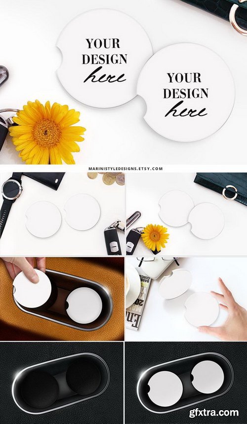 ETSY - Car Coaster Mockup BUNDLE