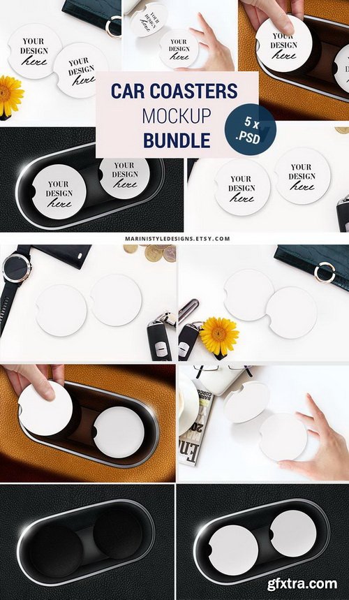 ETSY - Car Coaster Mockup BUNDLE