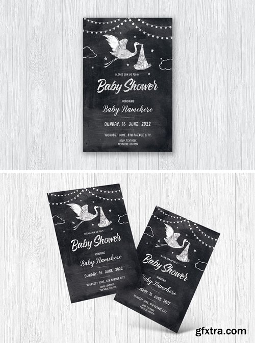 Chalkboard Baby Shower Invitation