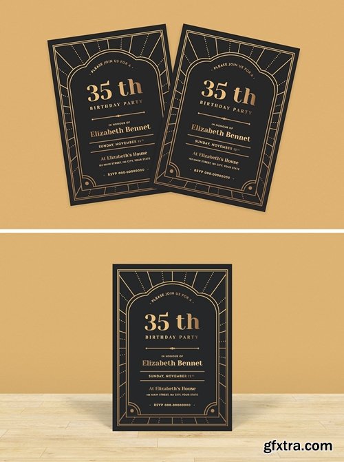 Gold & Classy Birthday Invitation