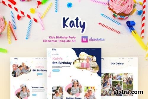 ThemeForest Katy v1.0.0 - Kids Birthday Party Planner & Invitation Elementor Template Kit - 29885473