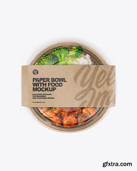 Paper Bowl with Food Mockup 73076