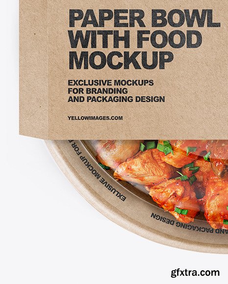 Paper Bowl with Food Mockup 73076