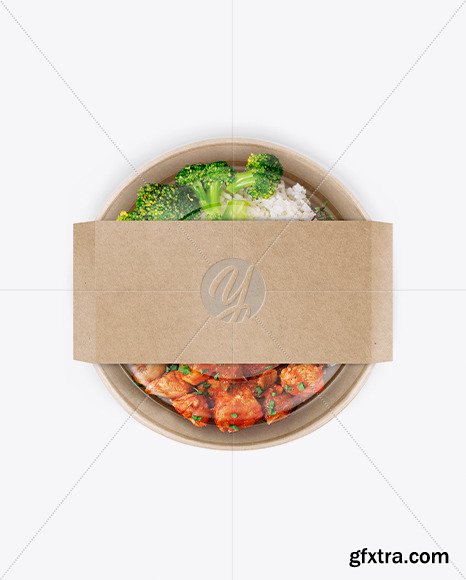 Paper Bowl with Food Mockup 73076