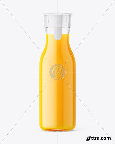 Orange Juice Glass Bottle Mockup 72964