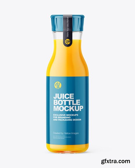 Orange Juice Glass Bottle Mockup 72964