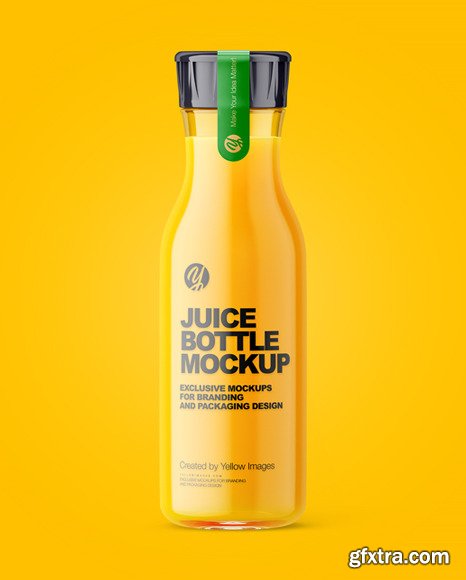 Orange Juice Glass Bottle Mockup 72964