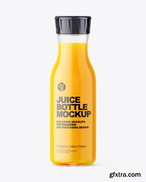 Orange Juice Glass Bottle Mockup 72964