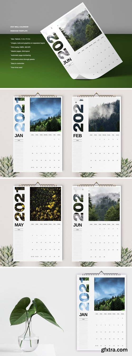 Wall Calendar 2021 Template