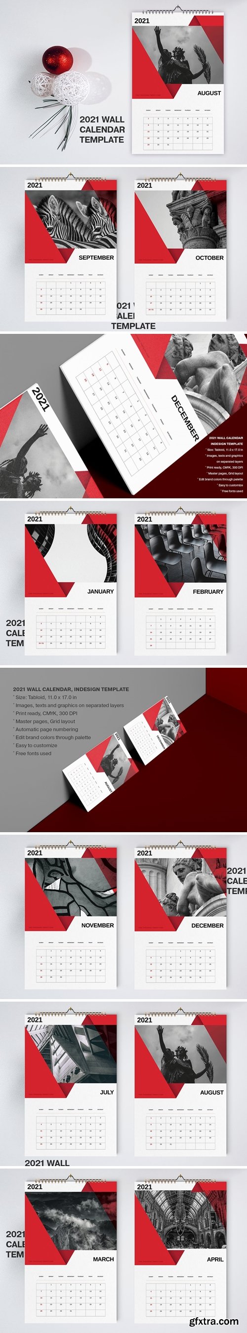 Red Calendar 2021 Template