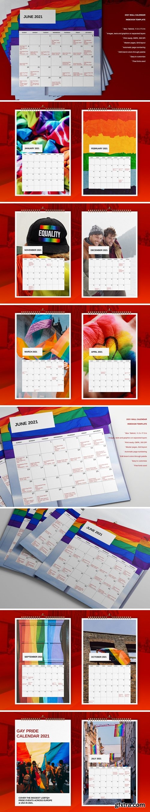 Wall Calendar 2021 Template