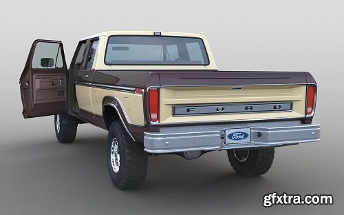 Ford F-250 Crewcab 1978 3d Model