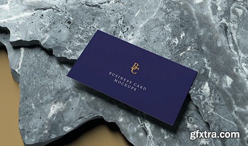 Business Card Mockup on Marble Stones