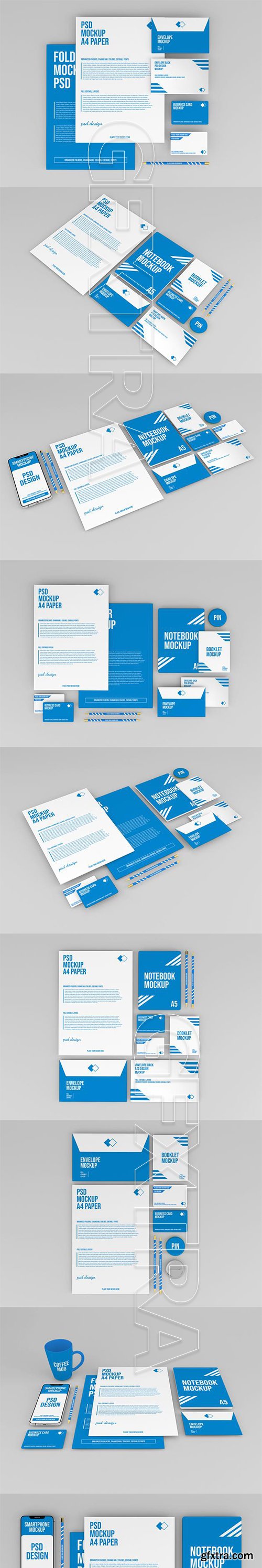 Corporate stationery set branding mockup