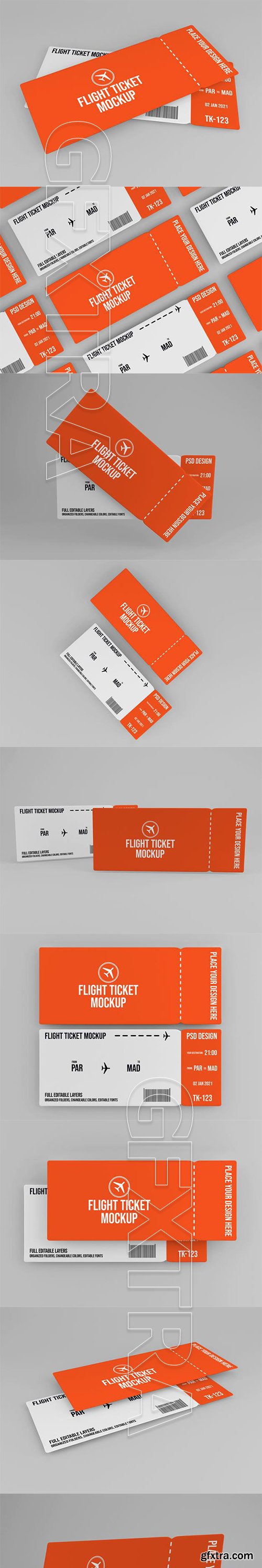 Flight ticket mockup