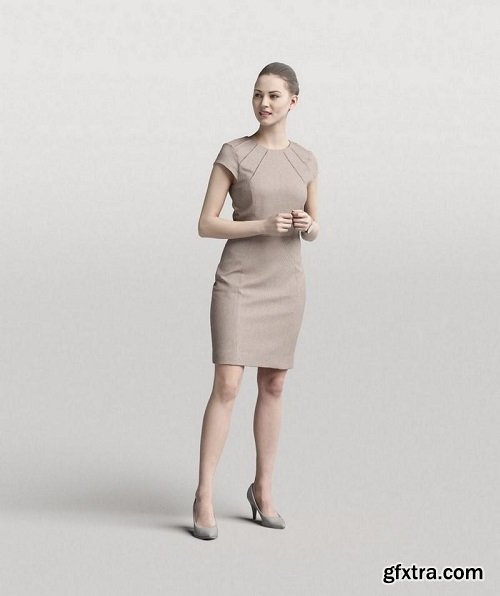 Elegant Woman Standing Scanned 3d model