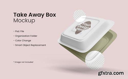 Takeaway food box mockup