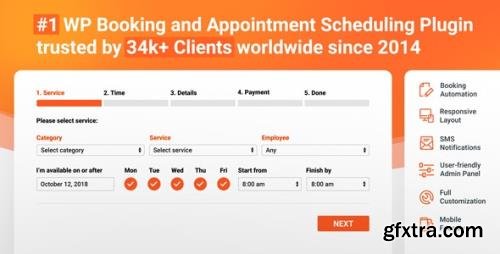 CodeCanyon - Bookly PRO v3.3 / Bookly v19.2 - Appointment Booking and Scheduling Software System - 7226091 - NULLED